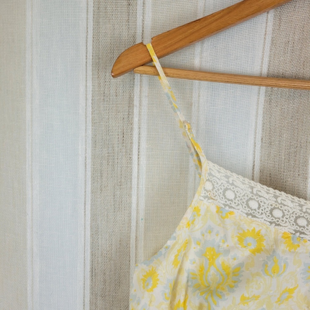Talbots 100% Cotton Robe Pajamas Dress Set Pastel Yellow Size Large Matching - Picture 3 of 14